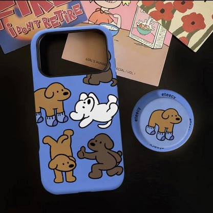 Matte Design Puppy iPhone Case Magnetic Phone Grip for MagSafe