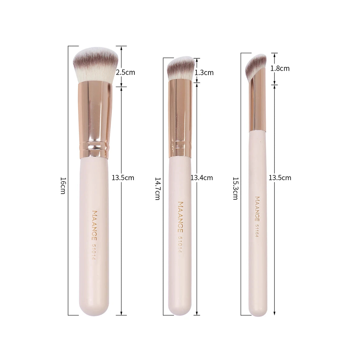 Maange 3Pcs Makeup Brushes 2Pcs Triangle Powder Puff Set Concealer Eye Shadow Makeup Brush Blending Cosmetic Beauty Tools