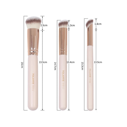 Maange 3Pcs Makeup Brushes 2Pcs Triangle Powder Puff Set Concealer Eye Shadow Makeup Brush Blending Cosmetic Beauty Tools