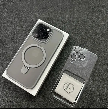 180° Rotating Grip Magsafe Phone Case For iPhone 17 16 15 14 13 12 11 Pro X Max 7 8 Plus With Free Lens Protector Magnetic Cover