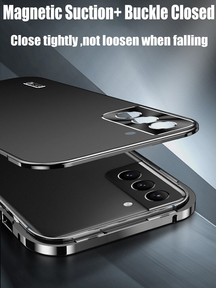 Newest Magnetic Close Aluminum Alloy Metal Case For Samsung Galaxy S23 S22 S21 Series