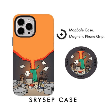 Matte Design Brainstorming iPhone Case Magnetic Phone Grip for MagSafe