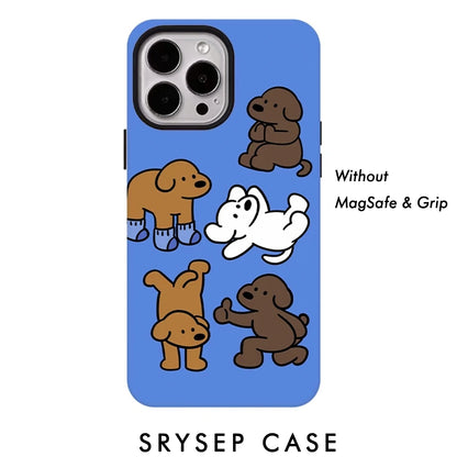 Matte Design Puppy iPhone Case Magnetic Phone Grip for MagSafe