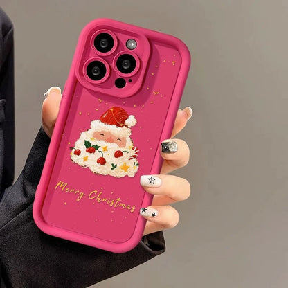 Coque de téléphone en silicone Père Noël pour iPhone