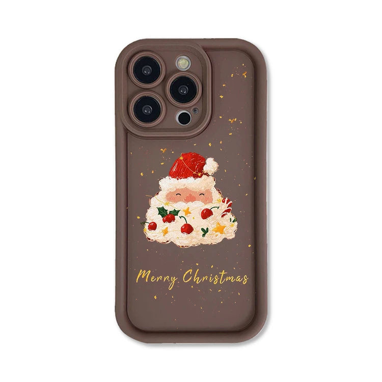 Coque de téléphone en silicone Père Noël pour iPhone