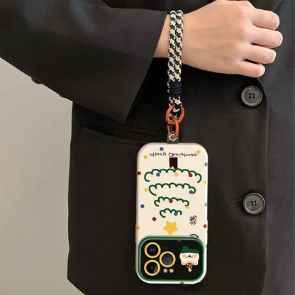 Hand-drawn Tree Lanyard Case for iPhone Series 17 16 15 141 13 12 11 Pro Max 7 8 Plus SE