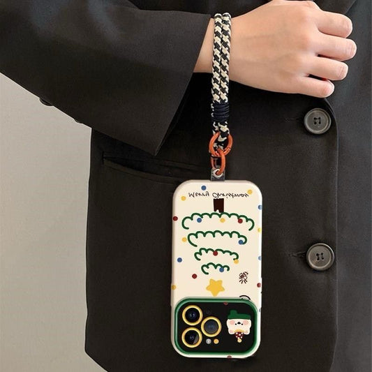 Hand-drawn Tree Lanyard Case for iPhone Series 17 16 15 141 13 12 11 Pro Max 7 8 Plus SE