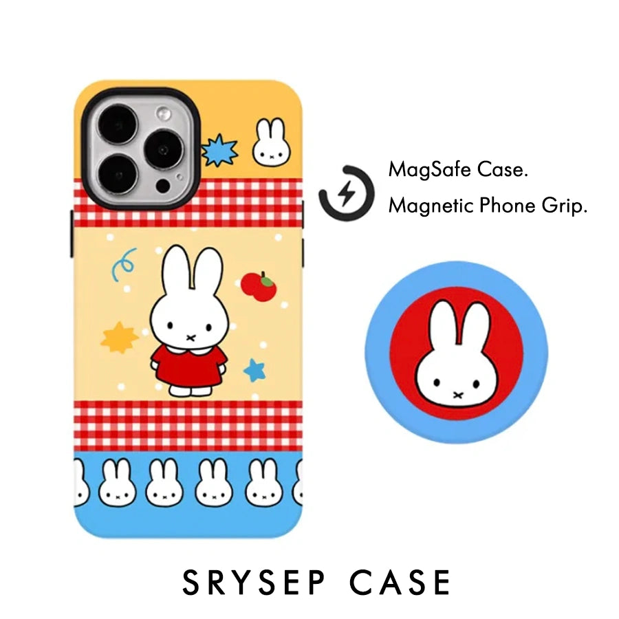 Miffy Rabbit Design Matte iPhone Case Magnetic Phone Grip for MagSafe