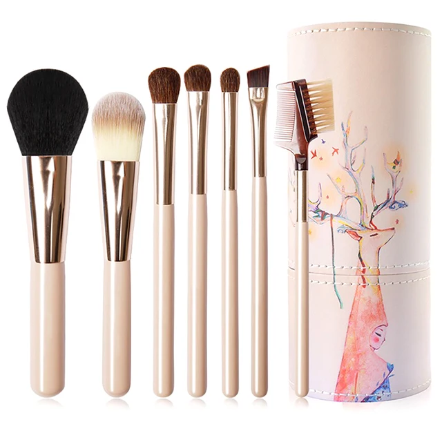 Mini Makeup Brushes Set Mirror Soft Fluffy for Cosmetics Foundation Powder Eyeshadow Kabuki Blending Makeup Brush Beauty Tool