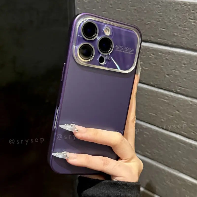 Minimalist Style Glass Phone Case for iPhone Lens Protector Back Cover