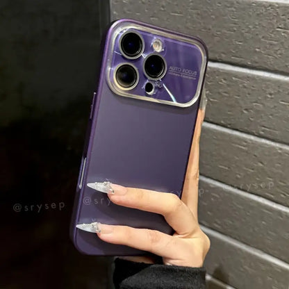 Minimalist Style Glass Phone Case for iPhone Lens Protector Back Cover