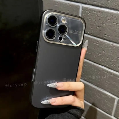 Minimalist Style Glass Phone Case for iPhone Lens Protector Back Cover