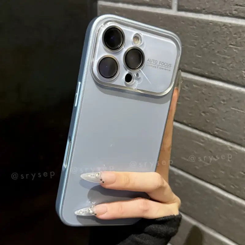 Minimalist Style Glass Phone Case for iPhone Lens Protector Back Cover
