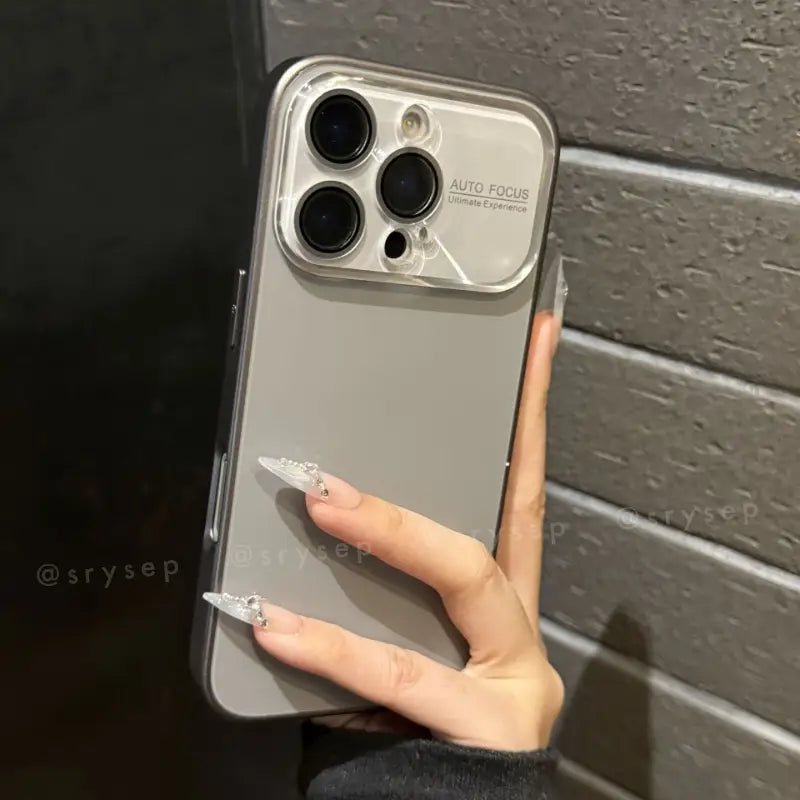 Minimalist Style Glass Phone Case for iPhone Lens Protector Back Cover
