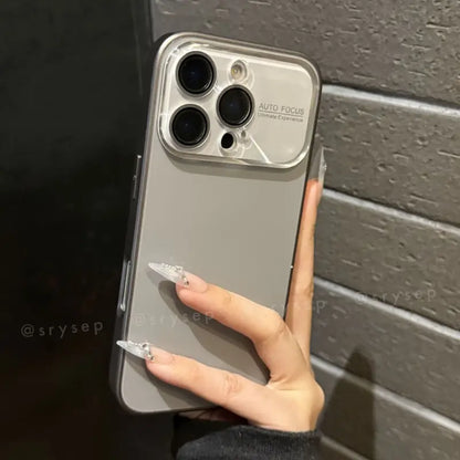 Minimalist Style Glass Phone Case for iPhone Lens Protector Back Cover