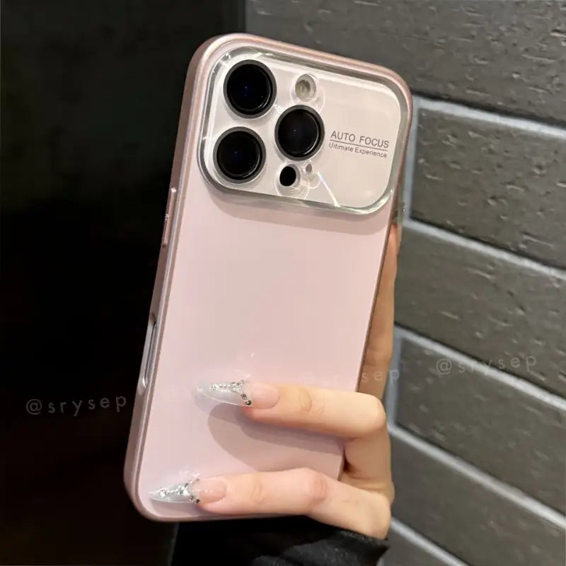 Minimalist Style Glass Phone Case for iPhone Lens Protector Back Cover