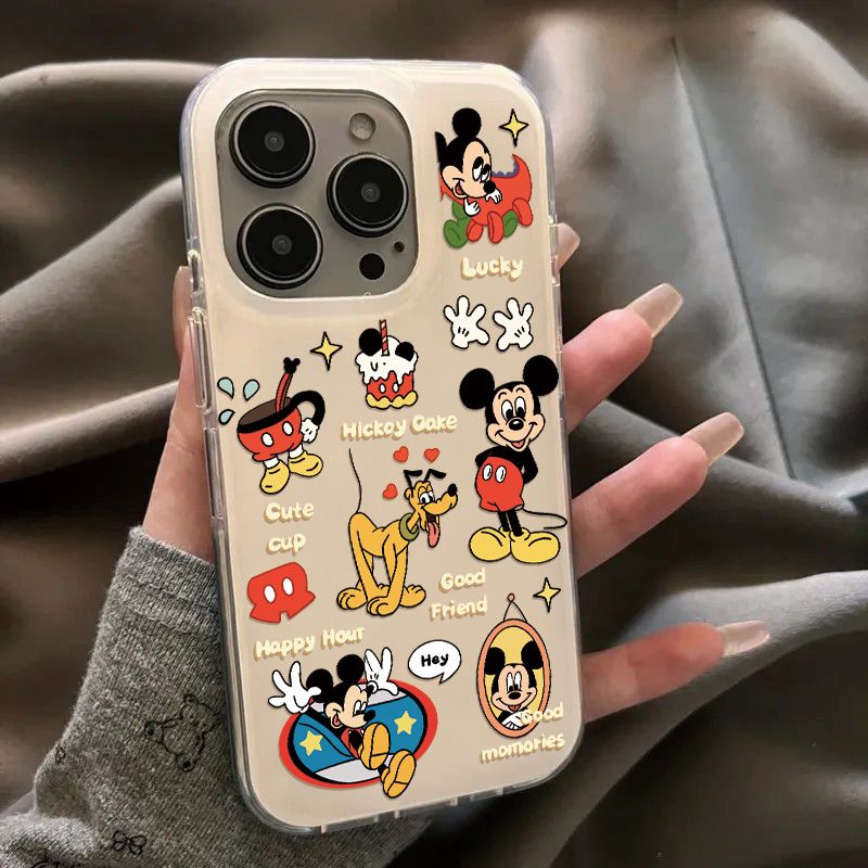 Cute Mick Cartoon Mouse Protective Case for iPhone 17 Air 16 15 14 13 12 11 Pro Max Plus X Xr 7 8