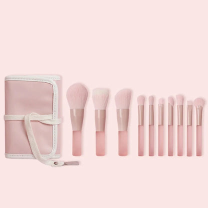 New Mini Makeup Brush Set 10PCS Eyeshadow Loose Powder Brush Travel Portable Soft Hair Makeup Tools