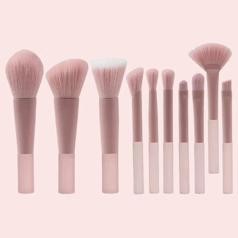 New Mini Makeup Brush Set 10PCS Eyeshadow Loose Powder Brush Travel Portable Soft Hair Makeup Tools