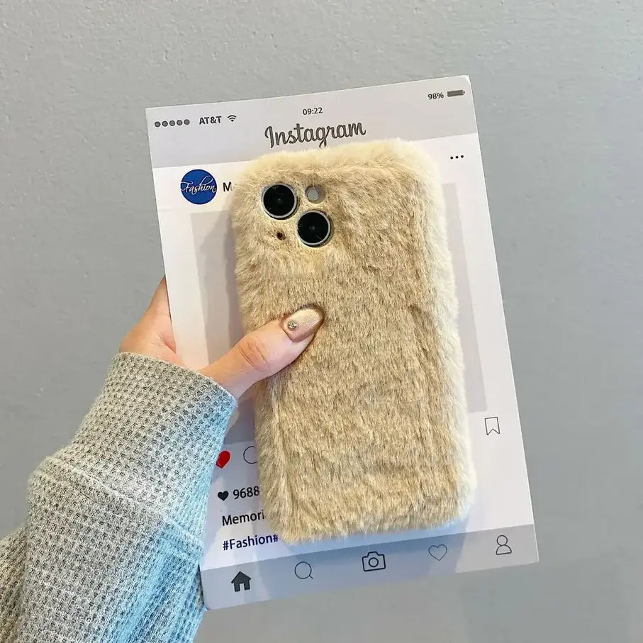 Candy Color Velvet Plush Phone Case for iPhone