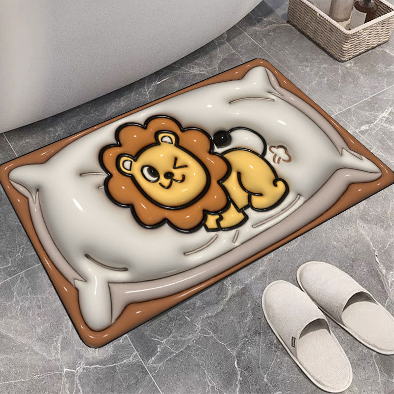 Diatomaceous Earth Quick Dry Floor Mat - Non-Slip Foamed Printed Mat for Home