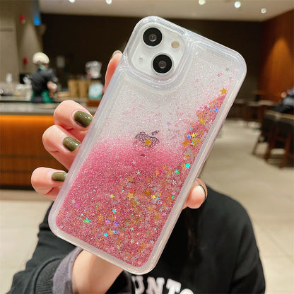 Liquid Quicksand Glitter Heart for iPhone All Models 17 16 15 14 13 12 11 Pro Max Plus