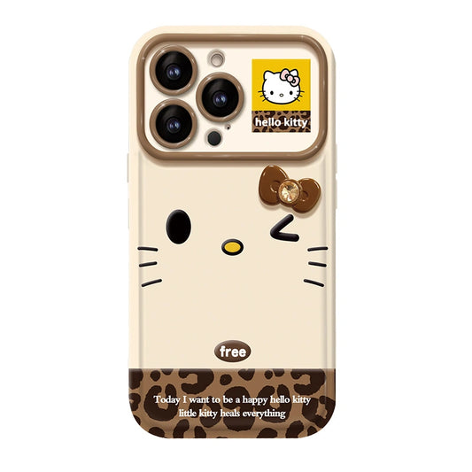 Cute Bow Kitty with Mirror Phone Case For iPhone 17 16 15 14 13 12 Pro Max Plus 11 XR 7 8 6