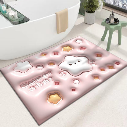 Diatomaceous Earth Quick Dry Floor Mat - Non-Slip Foamed Printed Mat for Home
