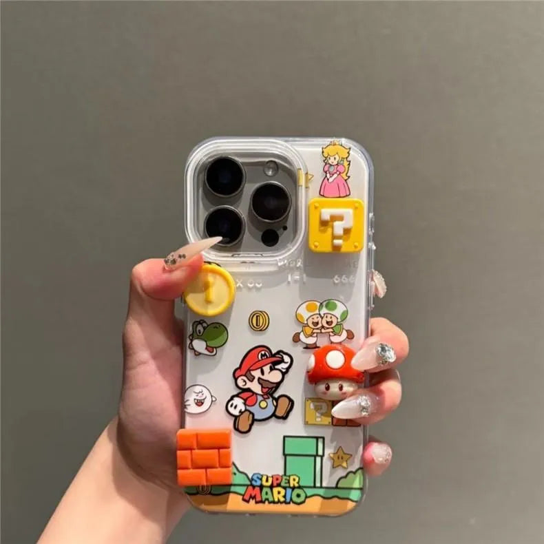 Cute 3D Mari Clear Phone Case For iPhone