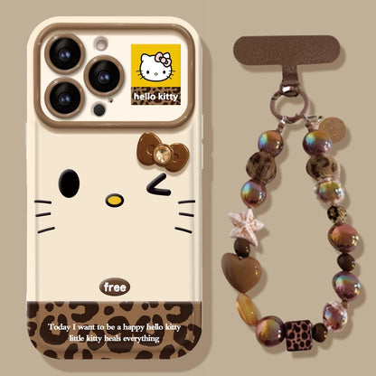 Cute Bow Kitty with Mirror Phone Case For iPhone 17 16 15 14 13 12 Pro Max Plus 11 XR 7 8 6