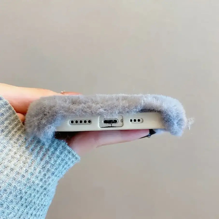 Candy Color Velvet Plush Phone Case for iPhone