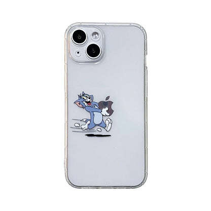 Cartoon Cat Cute Mouse Running Phone Case for iPhone 17 16 15 14 13 12 11 Pro Max Plus SE 7 8