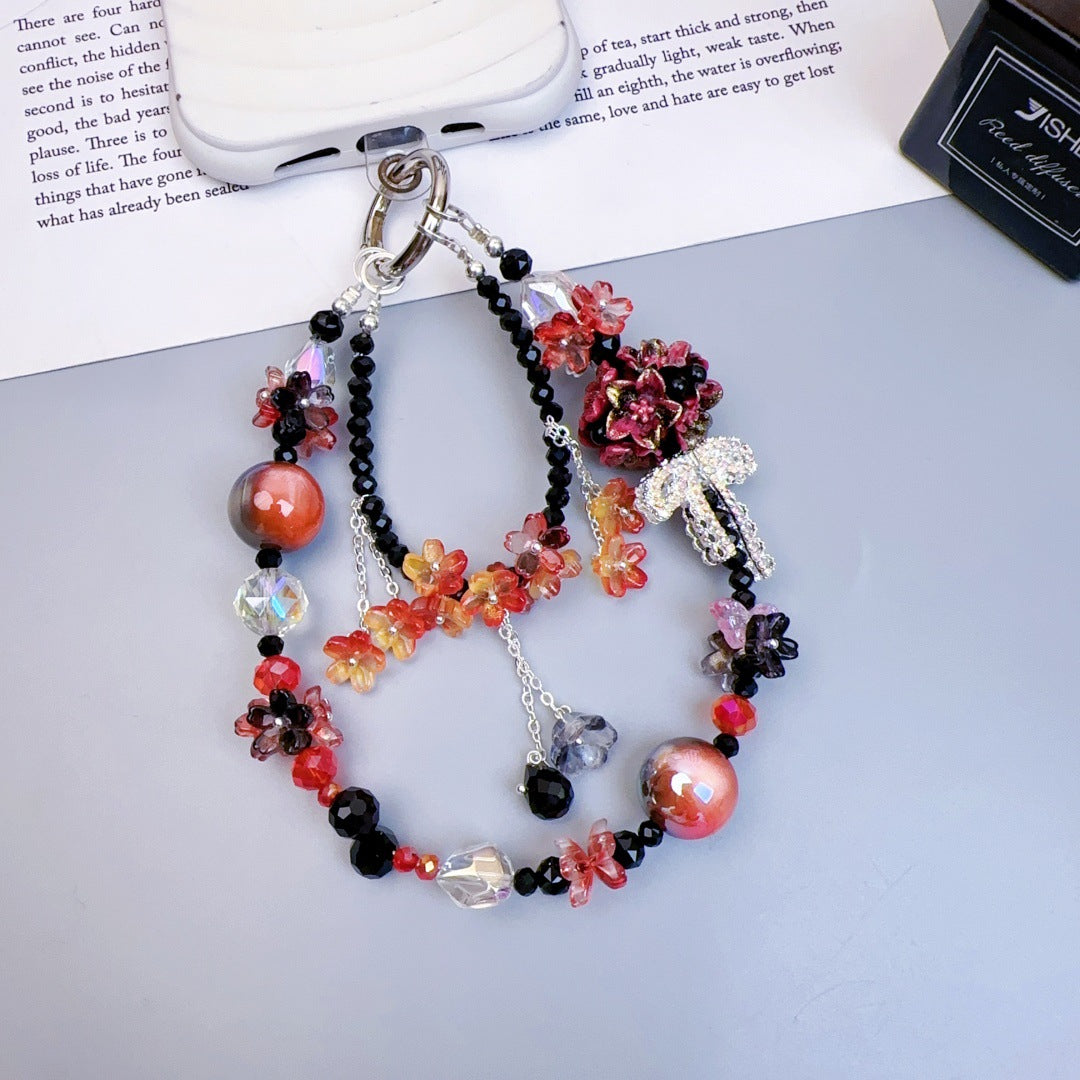 Handmade DIY Flower Cluster Crystal Chain Charm for All Phone Case Pad Case Bumper Bracelet