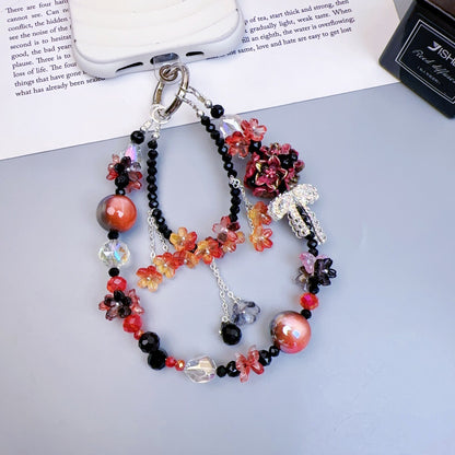 Handmade DIY Flower Cluster Crystal Chain Charm for All Phone Case Pad Case Bumper Bracelet