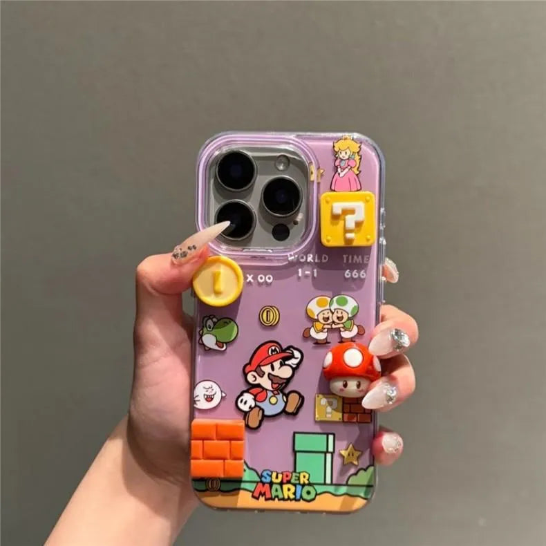 Cute 3D Mari Clear Phone Case For iPhone