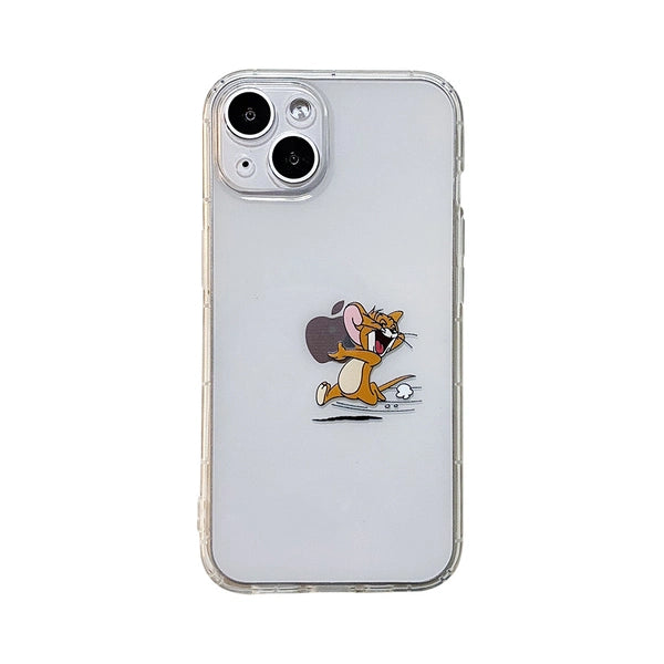 Cartoon Cat Cute Mouse Running Phone Case for iPhone 17 16 15 14 13 12 11 Pro Max Plus SE 7 8