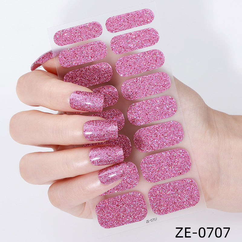 New Glitter Nail Stickers with Waterproof Film, Nail file included