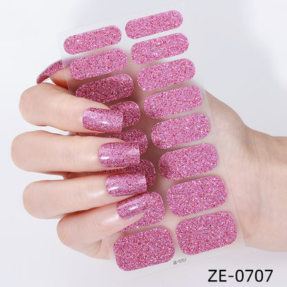 New Glitter Nail Stickers with Waterproof Film, Nail file included