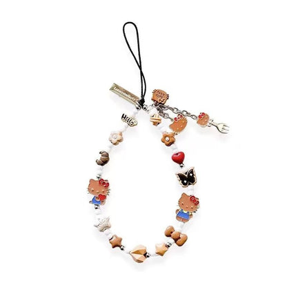 Handmade Kitty Pearls Crystal Beads Charm for All Phone Case Pad Case Bumper