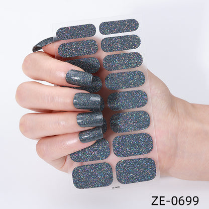New Glitter Nail Stickers with Waterproof Film, Nail file included