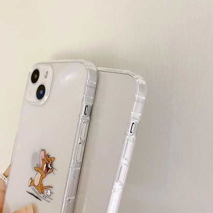 Cartoon Cat Cute Mouse Running Phone Case for iPhone 17 16 15 14 13 12 11 Pro Max Plus SE 7 8