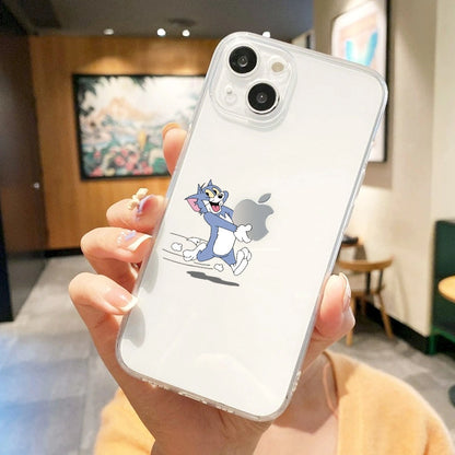 Cartoon Cat Cute Mouse Running Phone Case for iPhone 17 16 15 14 13 12 11 Pro Max Plus SE 7 8