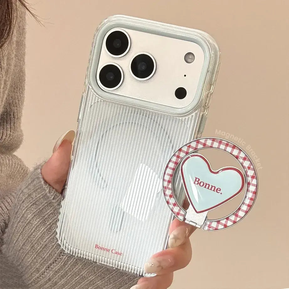 Heart Kickstand Magsafe Phone Case For iPhone Series 17 16 15 14 13 12