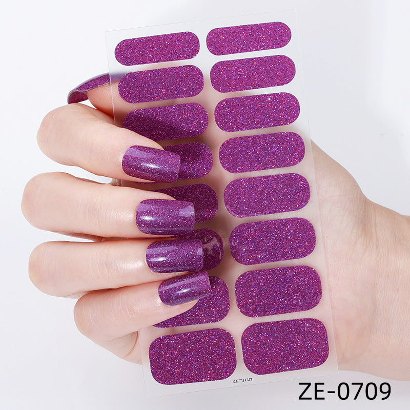 New Glitter Nail Stickers with Waterproof Film, Nail file included