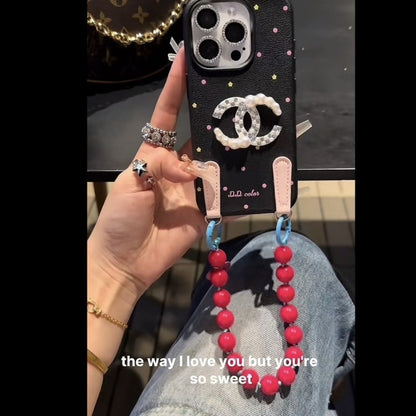 Pearls Diamonds Beads Charm Phone Case For iPhone