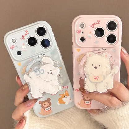 Popsockets Cute Puppy Magsafe Phone Case For iPhone Series 17 16 15 14 13 12 11