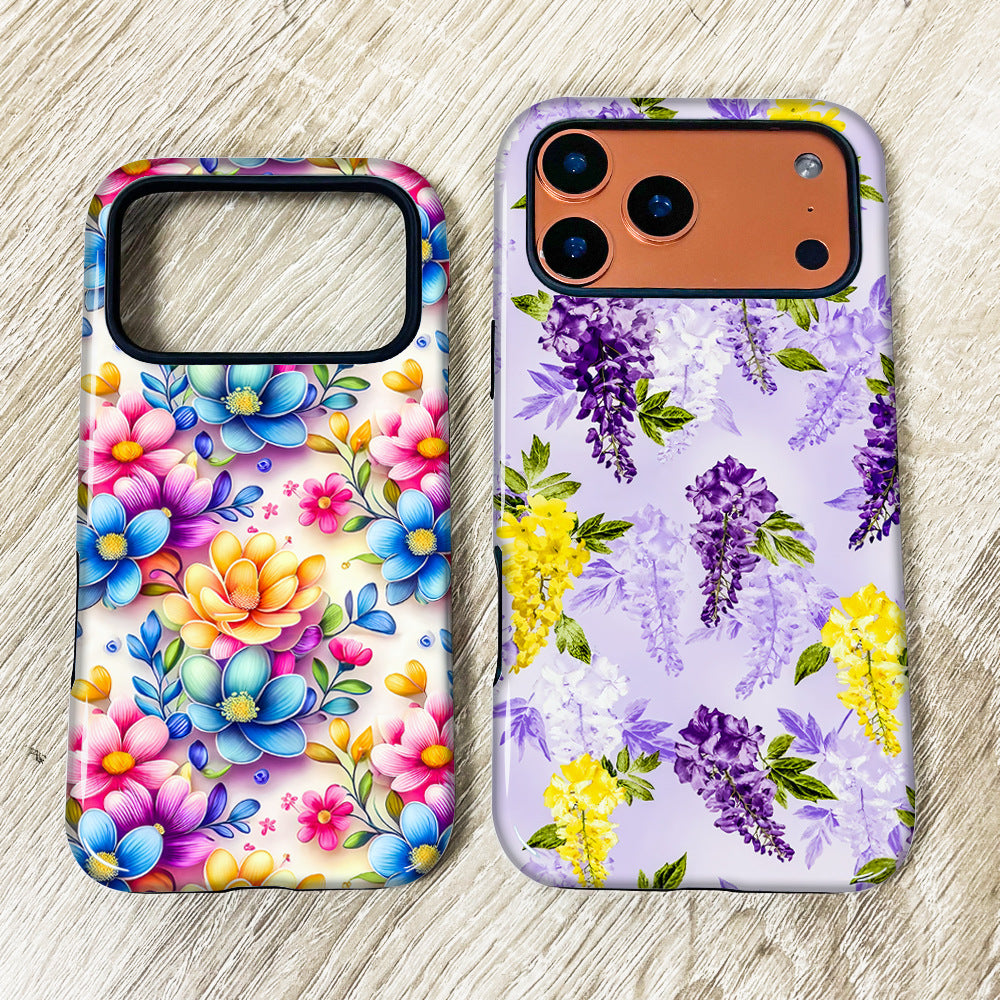 Floral TPU Silicone Protective Phone Case for iPhone 17 Air 16 15 14 13 12 11 Pro Max Plus