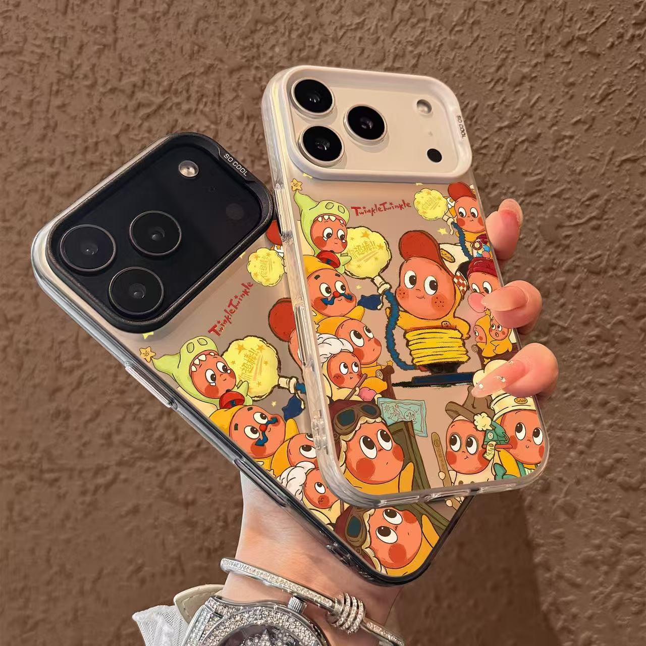 Cute Cartoon Twinkle Protective Case for iPhone 17 Air 16 15 14 13 12 11 Pro Max Plus X Xr 7 8