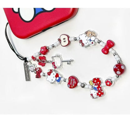 Handmade Kitty Pearls Crystal Beads Charm for All Phone Case Pad Case Bumper