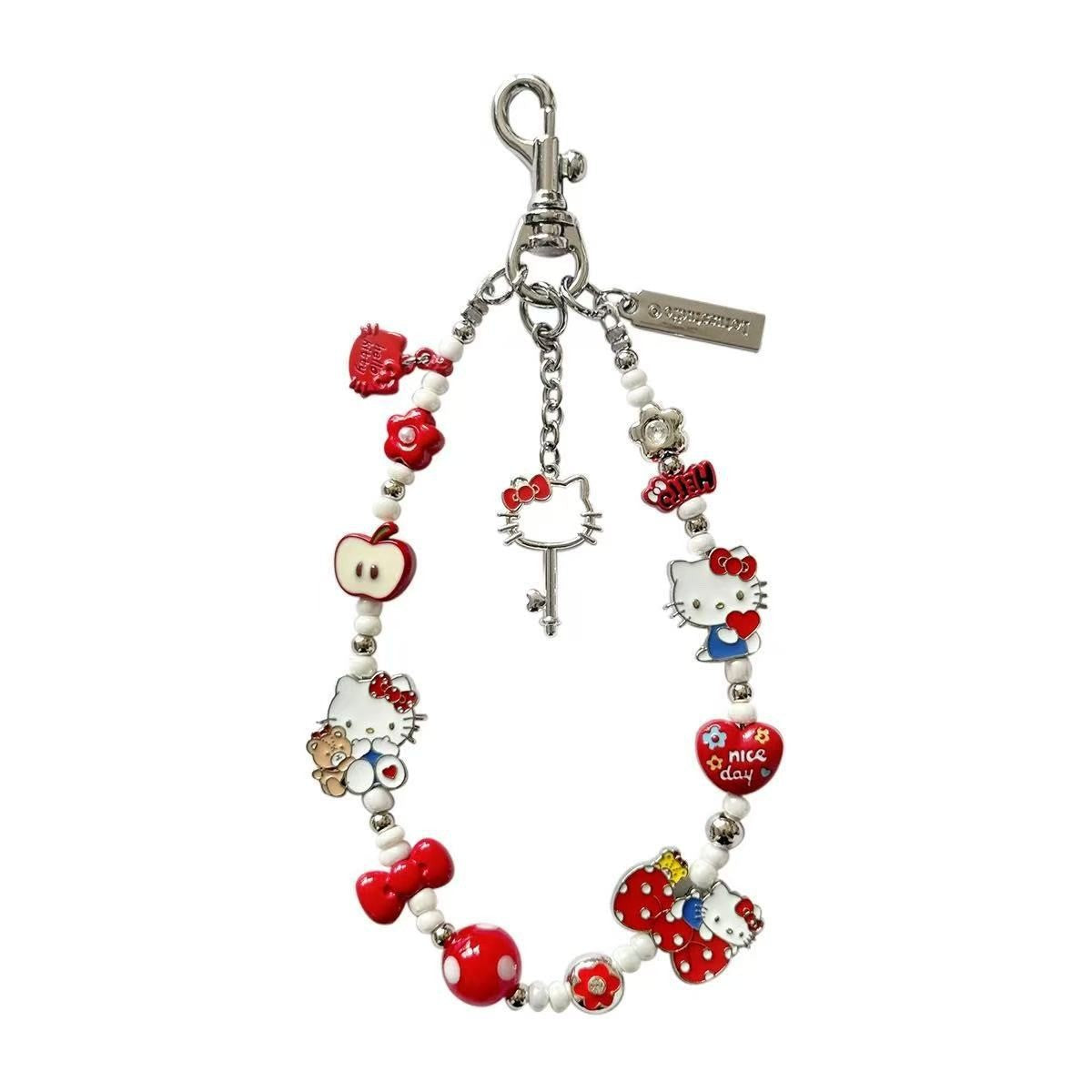 Handmade Kitty Pearls Crystal Beads Charm for All Phone Case Pad Case Bumper